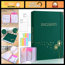 Document Organizer Folio with 9 Pockets, 3-Ring Binder, Expanding Storage for Pa