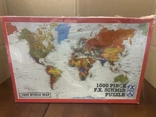New FX Schmid 1000 Pc Jigsaw Puzzle World Map 1996 26.5” x 17.5” SEALED