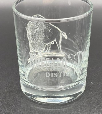 Buffalo Trace Distillery Bourbon Whiskey Embossed Buffalo Rocks Glass