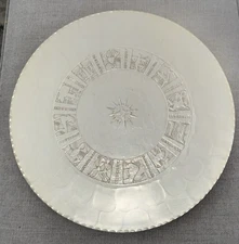 Arthur Armour - 14" Round Aluminum Tray  - Zodiac Horoscope Astrology Design