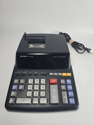 Sharp EL-2196BL Wired 12 Digit Desktop 2 Color Printing Calculator Black