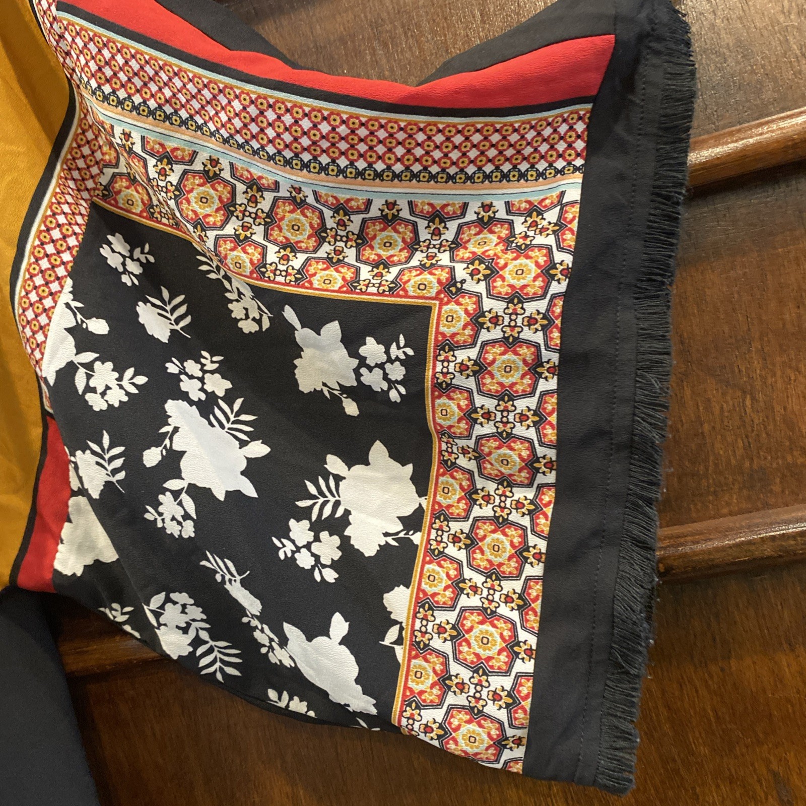 Chico’s Size3 Bohemian Patchwork Zip Front Top Ti… - image 3