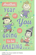 Birthday Card featuring "Peanuts" and gang with envelope