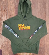 Pulp Fiction Hoodie Unisex S Olive Green Graphic Pullover 1994 Tarantino