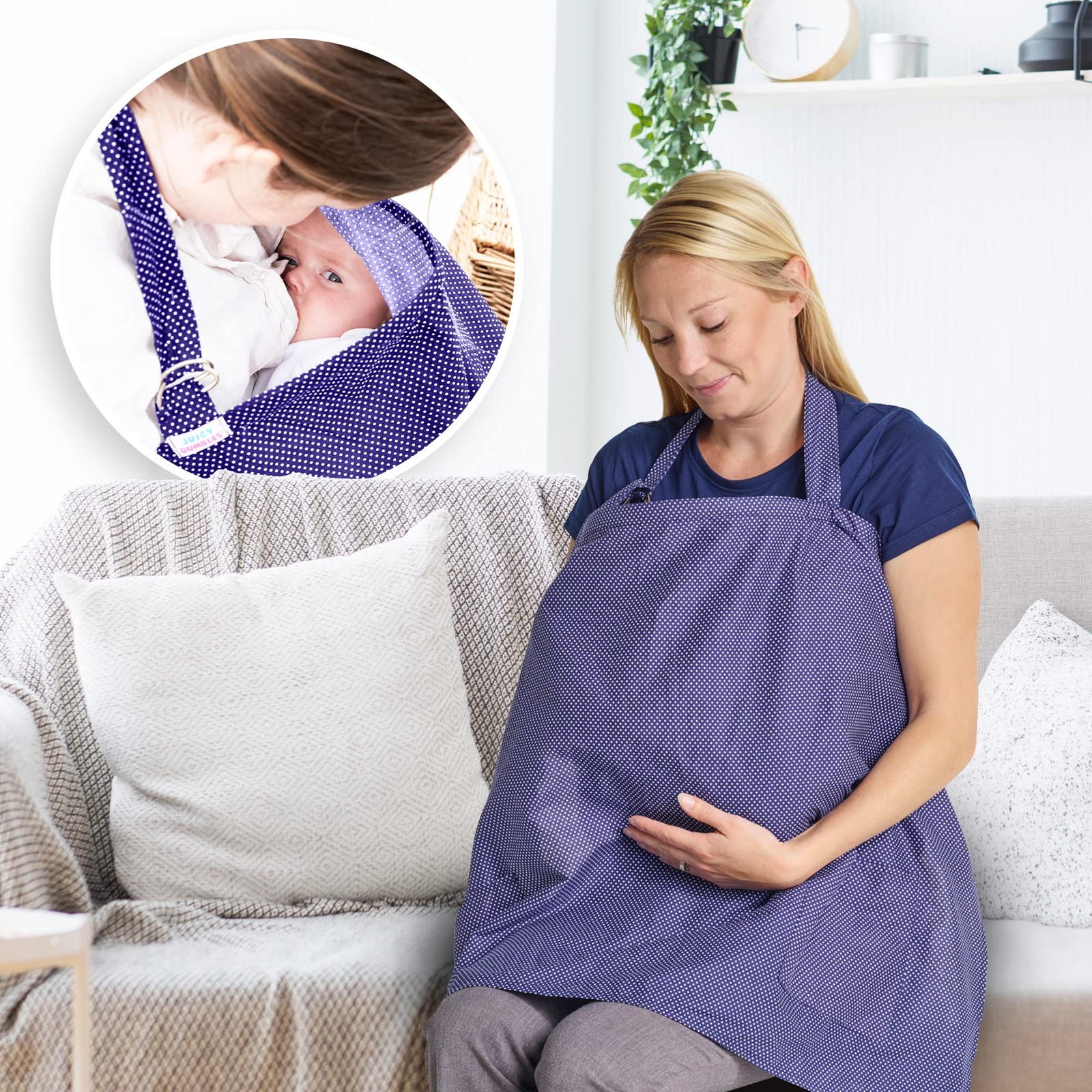 Couverture allaitement anti-regards - Tissu respirant avec poches de rangement pratiques