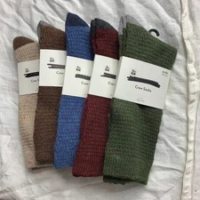 Nordstrom 5 Pack Mens Wool Blend Crew Socks Warm Casual Outdoor Socks 6-12.5