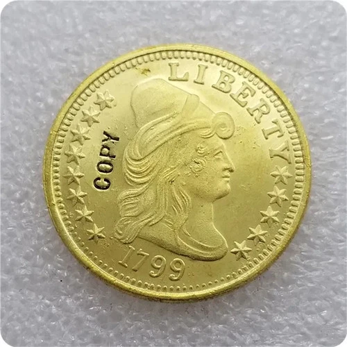 1799 Golden Draped Bust Eagle Ten Dollars Coin Contemporary Copy