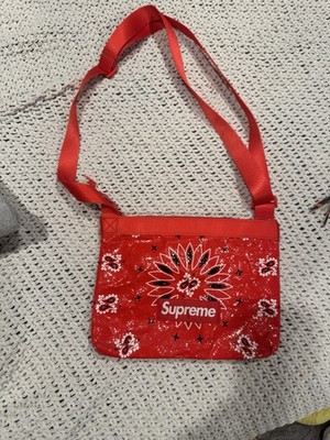 Supreme Red Bandana Crossbody Bag Shoulder Pouch Box Logo | eBay
