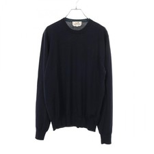 HERMES Knitwear Sweater long sleeve tops wool Navy Used mens size M
