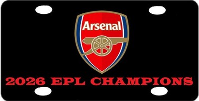 Aluminum License Plate  6 in x 12 in Made in USA FOR ARSENAL 2026 EPL CHAMPIONS