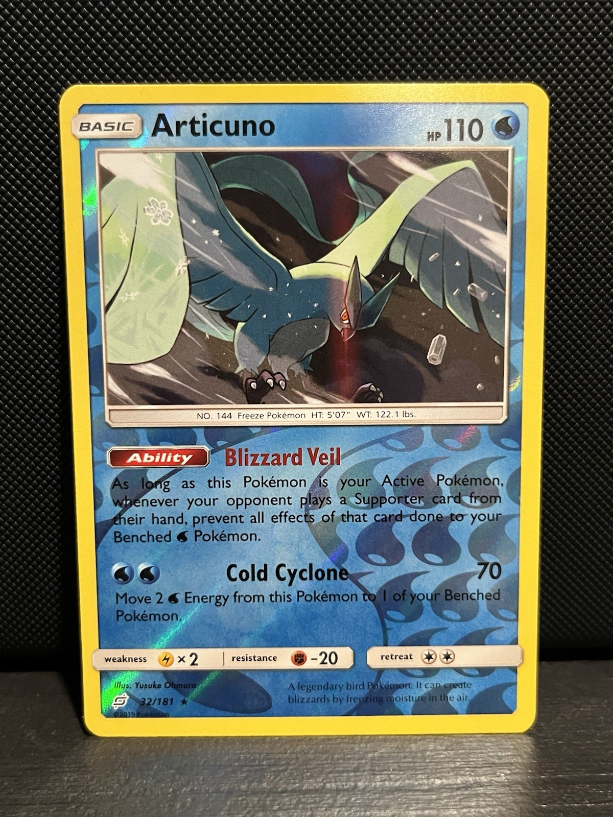 Pokemon TCG SM Team Up 32/181 Articuno Reverse Holographic Rare Card