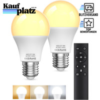 LED GlüHbirne E27 9W Dimmbare Fernbedienung 3 Farbtemperaturen 3000K-6000K