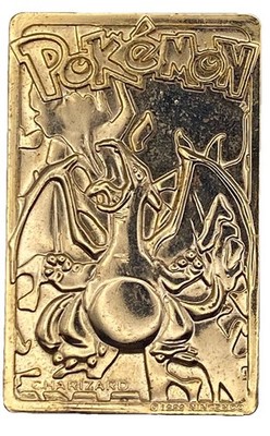 23 karat gold pokemon card charizard 1999 Pokemon 23 Karat Gold Plated Trading Card Charizard Nintendo Flame