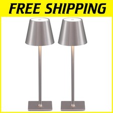 2-Pack Cordless LED Desk Lamps, Stepless Dimming