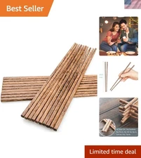 10-Pairs Wooden Chopsticks - Eco-Friendly, Dishwasher Safe Dining Essentials