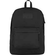 JANSPORT SuperBreak Plus Monochrome Black Backpack ForSchool Water Bottle Pocket