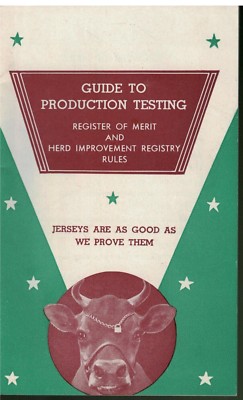 1940s booklet Guide to Production Testing American Jersey Cattle Club #266