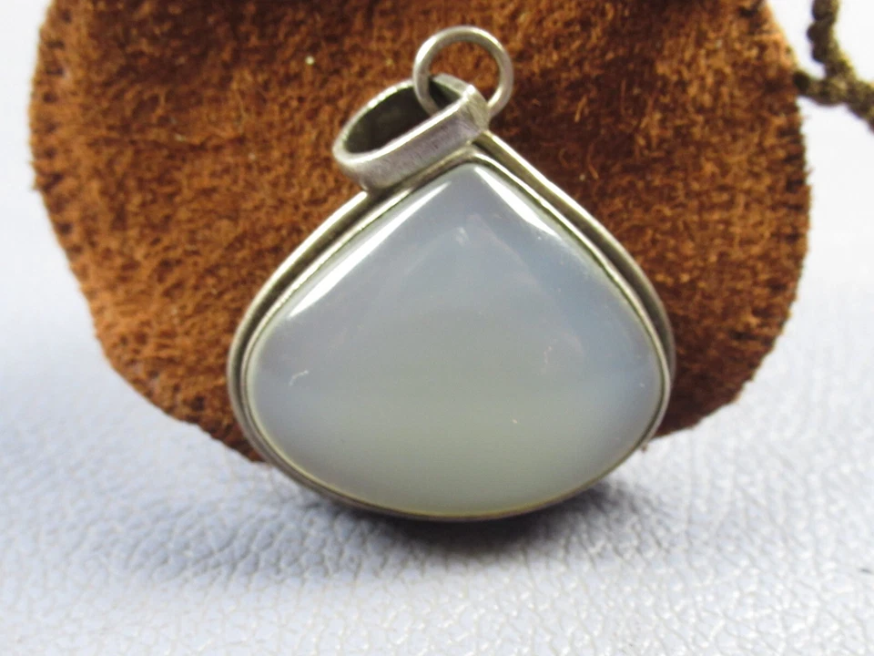 Ciondolo argento 925 pietra agata centrale pendaglio da donna vintage XX Sec. - Immagine 3 di 4
