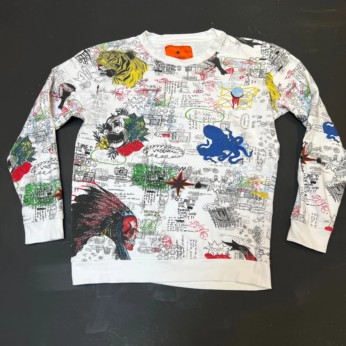 Shine Original sweatshirt sz L. White with Graphics 100 cotton