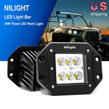 Nilight 2pcs Led Work Light Bar 18w Fog Driving Flood Pods For Jeep Atv Truck 5