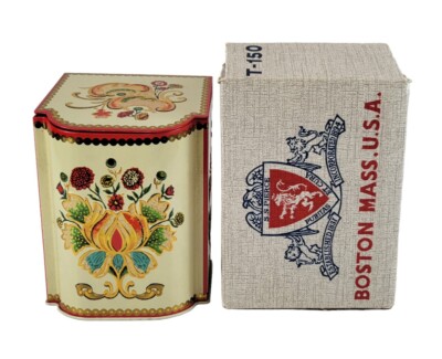 Vintage SS Pierce Sahib India Orange Pekoe Tea Tin 100 Bags Boston