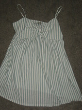 NEW womens dress 14 Asos short beach cover sleeveless dress green white striped