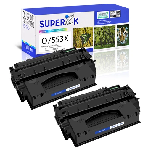 2 Pack Q7553X 53X  Toner For HP LaserJet P2010 P2014 P2015 P2015d P2015dn P2015x