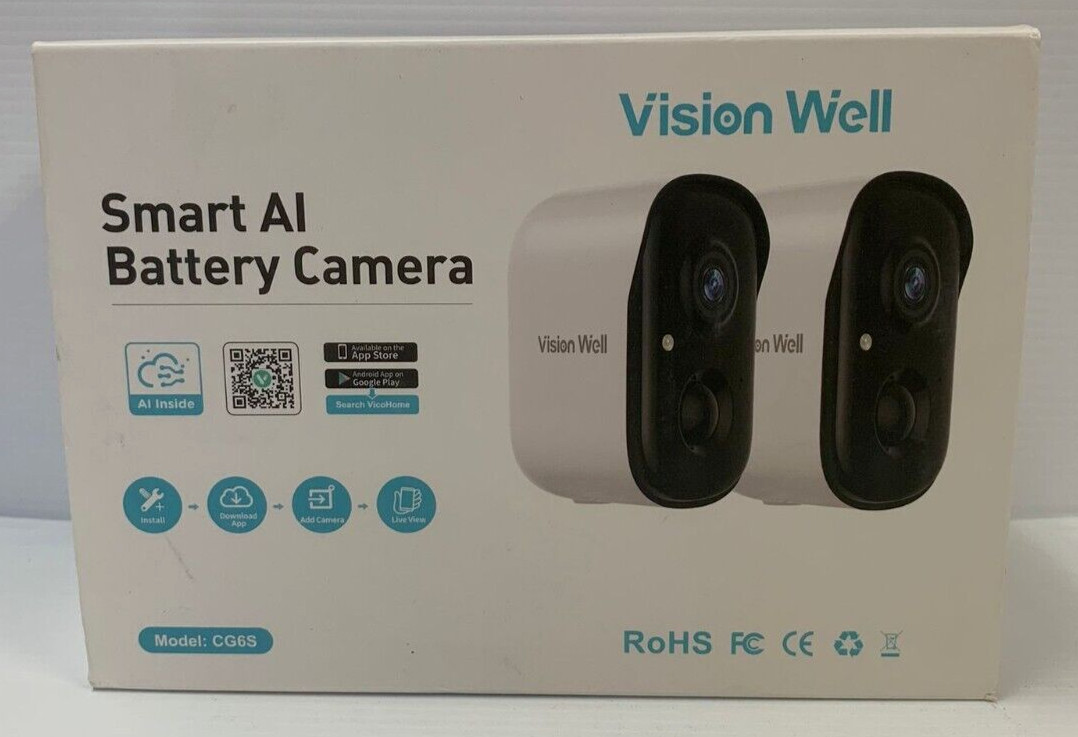 For Home/outdoor Security, Battery Powered 1080p Hd Wifi 2 Pack