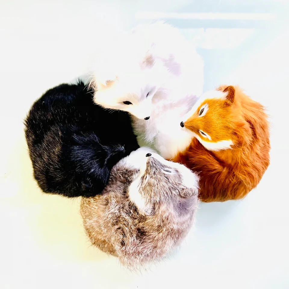 4 Imitación Fox Mesa Escritorio Hogar Oficina Decoración Animal Realista Conjunto Estatuilla Fantasía Foto 4 de 4