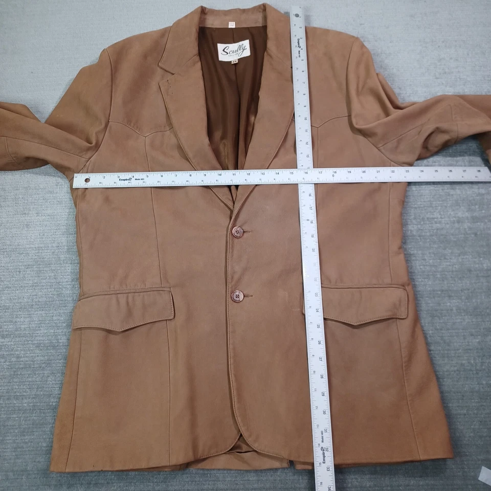 复古 Scully 麂皮绒夹克外套男式 44 棕色麂皮绒西部运动外套  — 第 4/4 张图片