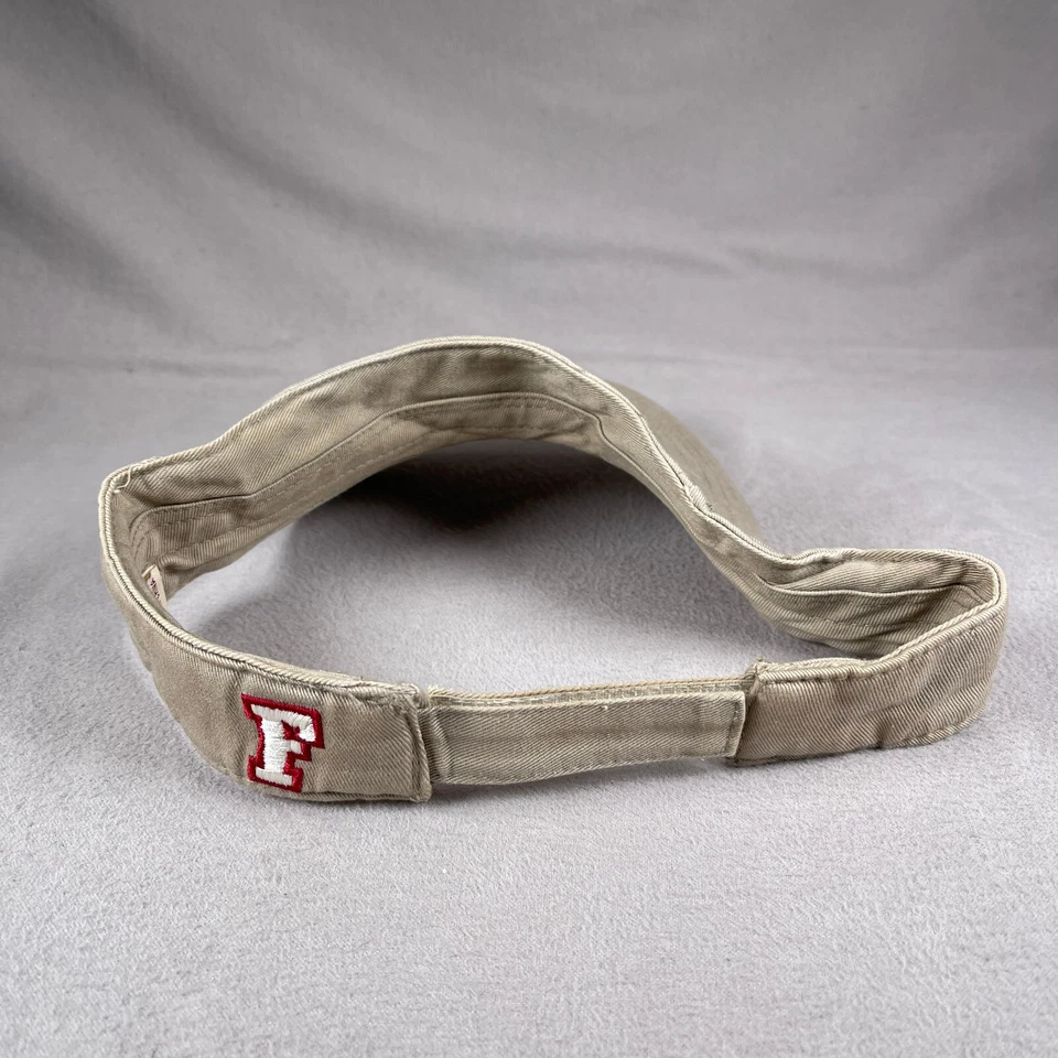 Fossil Visor Hat Mens One Size Beige Strapback Sun Cap Embroidered Brand Script - Image 3 of 4