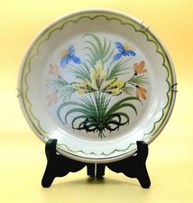 Piatto Decorativo Porcellana Policromo Decoro Floreale Fatto a Mano 20.5 CM N43
