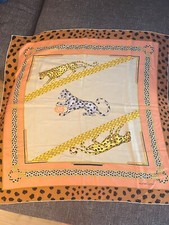Cartier Paris Seidentuch Mehrfarbig Motive Panther Groß