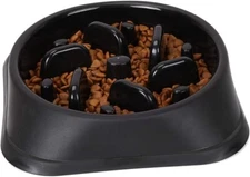 New ~ JASGOOD Dog Feeder Bowl Maze for Slow Eating Weight Control  7"x1" BLACK