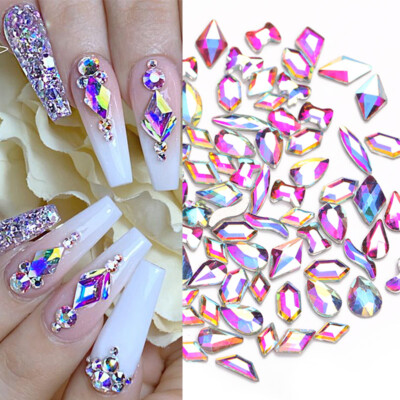 Crystal 3D Nagel Strassstein AB Flat Back Nail Art Dekoration Maniküre Nails DIY