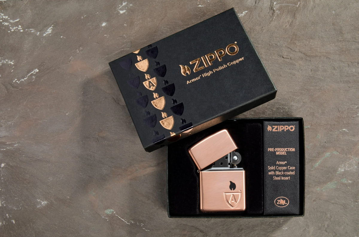 Zippo Limited Edition Lighter, Copper Armor with Epoxy Flame 46171