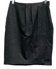 Banana Republic Charcoal Gray Straight Wrap Pencil Skirt Stretch Womens Size 0
