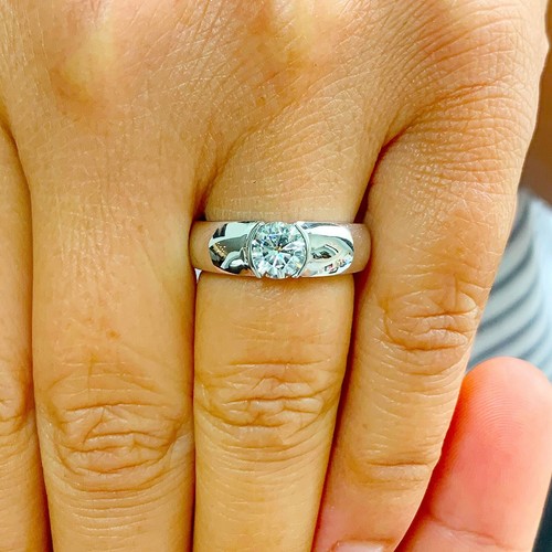 IGI Certified 14k White Gold Round Lab Created Diamond Engagement Ring 0.75ct - Picture 5 of 9