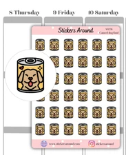 Canned Dog Food Icon Planner Stickers, Pet Care, Calendar & Journal Sticker