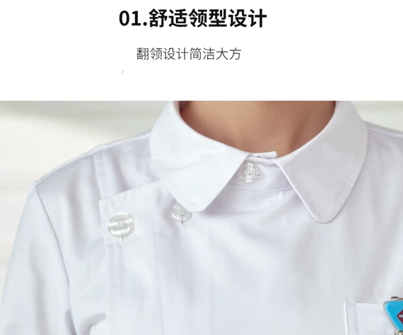 Women Nurse Uniforms Doctor Medical Beautician Lab Work Clothes Set Top & Pants - Image 4 of 4