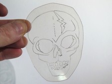 vtg 1960s 70s Tattoo Flash acetate stencil Lightning Bolt Skull Gr. Dead SK2