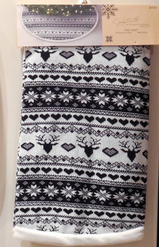 Tree Skirt ~Jaclyn Smith 48" Knit Skirt Black And White Fair Isle ~MRSP$29.99