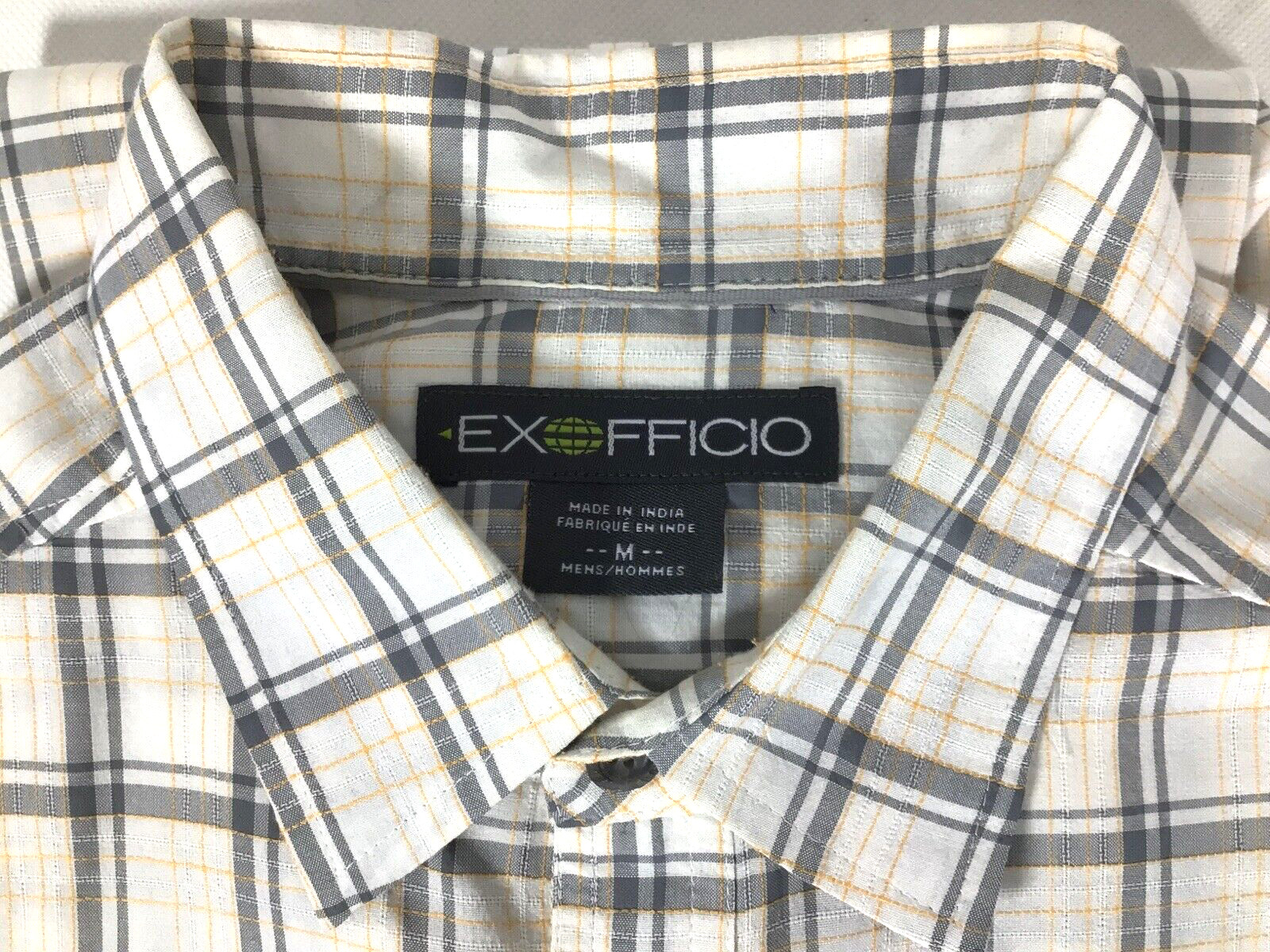 ExOfficio Shirt Men's M Cotton Blend Multicolor Plaid Short Sleeve Button Up