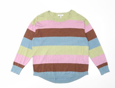 b.young Damen Pullover Rundhals gestreift Viskosemischung Größe L