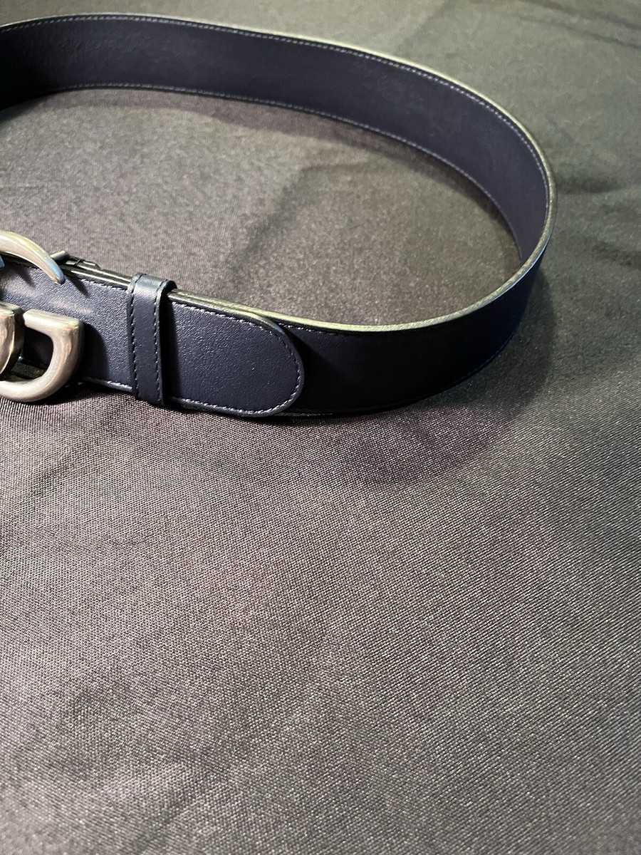 $540 GUCCI MARMONT BELT MONOGRAM GG G BLUE LEATHER 397660  display picture 3