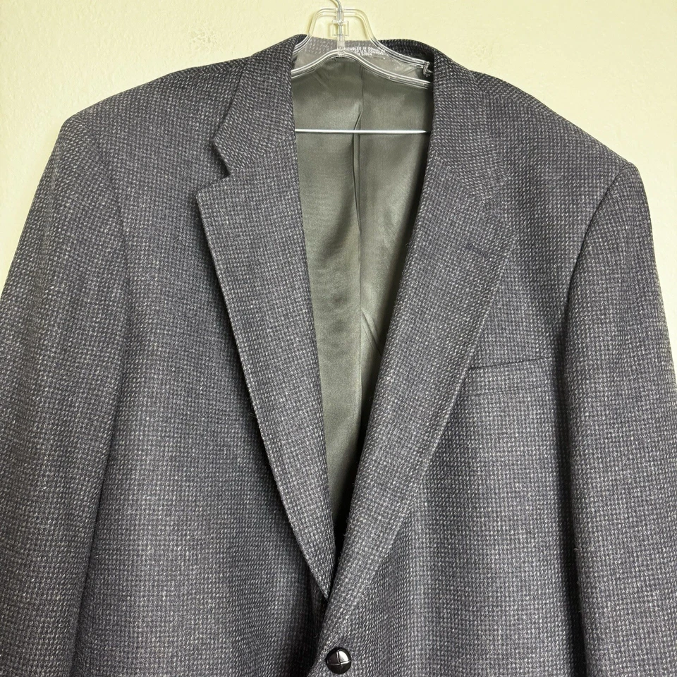 Abrigo deportivo Stanley Blacker para hombre talla 48L 100 % lana negro Foto 2 de 4