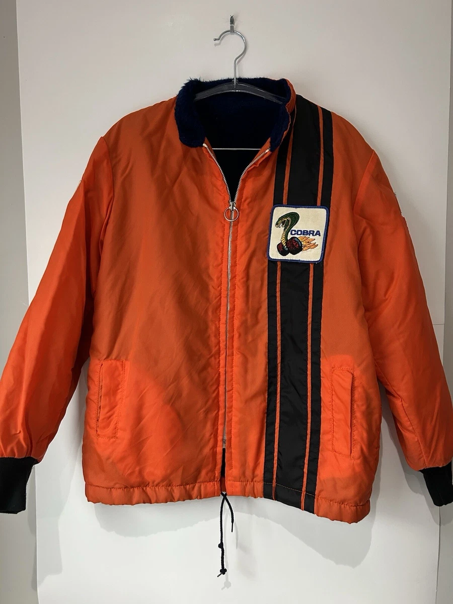Ford cobra レーシングジャケット　M アメカジ　80s ビンテージ Vintage 80s Ford Mustang Shelby Cobra Racing Jacket Fleece Lined