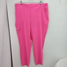 Chicos Elastic Waist Jogger Ankle Track Pants Size Large Pink
