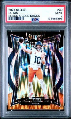 2024 PANINI SELECT BLACK & GOLD SHOCK #30 BO NIX ROOKIE RC PSA 9