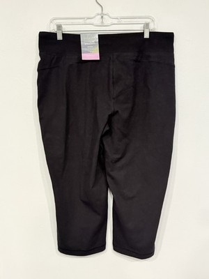 NEW Tek Gear Women's Straight Mid Rise Capri Size Large Black
